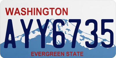 WA license plate AYY6735