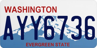 WA license plate AYY6736