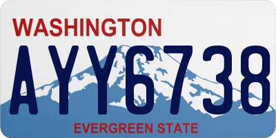 WA license plate AYY6738