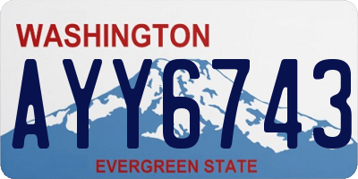 WA license plate AYY6743