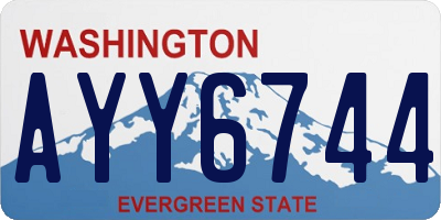 WA license plate AYY6744