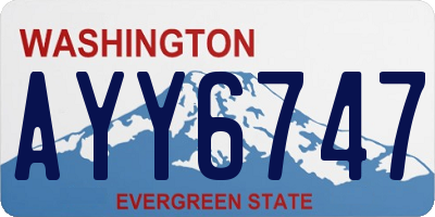 WA license plate AYY6747