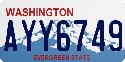 WA license plate AYY6749