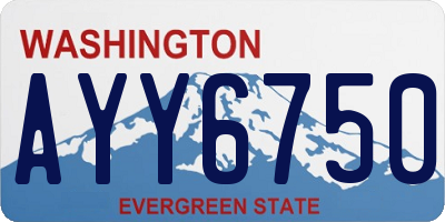 WA license plate AYY6750