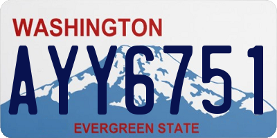 WA license plate AYY6751