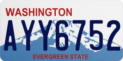 WA license plate AYY6752