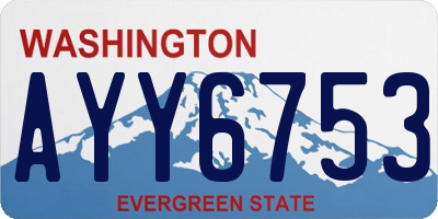 WA license plate AYY6753