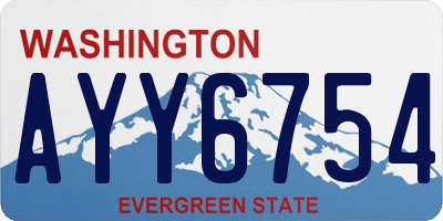 WA license plate AYY6754