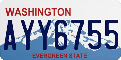 WA license plate AYY6755