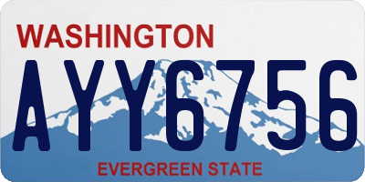 WA license plate AYY6756