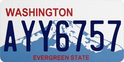 WA license plate AYY6757