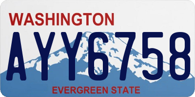 WA license plate AYY6758