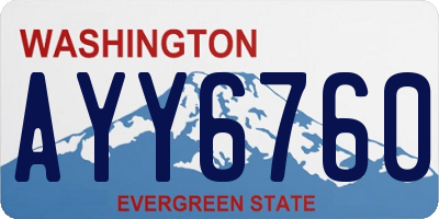 WA license plate AYY6760