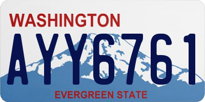 WA license plate AYY6761