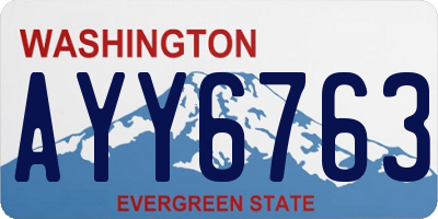 WA license plate AYY6763