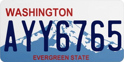 WA license plate AYY6765