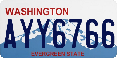 WA license plate AYY6766