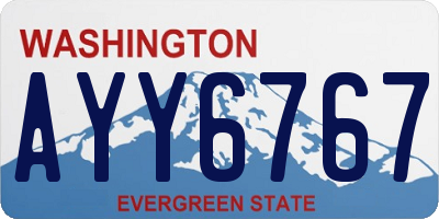 WA license plate AYY6767