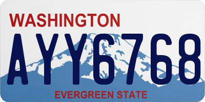 WA license plate AYY6768