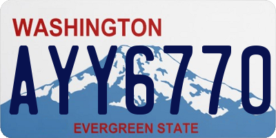 WA license plate AYY6770