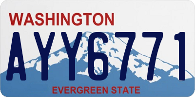 WA license plate AYY6771