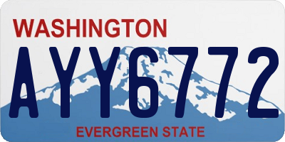 WA license plate AYY6772