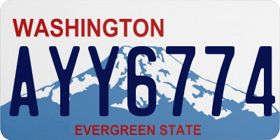 WA license plate AYY6774