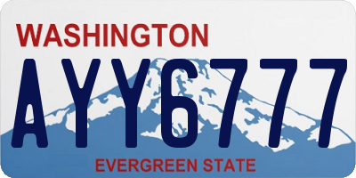 WA license plate AYY6777