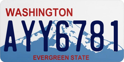 WA license plate AYY6781