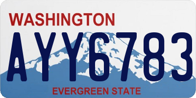 WA license plate AYY6783