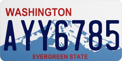 WA license plate AYY6785