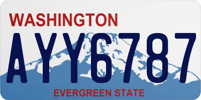 WA license plate AYY6787