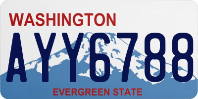 WA license plate AYY6788