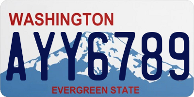 WA license plate AYY6789