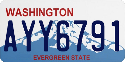 WA license plate AYY6791