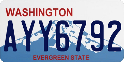 WA license plate AYY6792