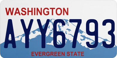 WA license plate AYY6793