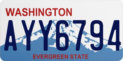 WA license plate AYY6794