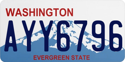 WA license plate AYY6796