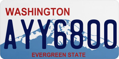 WA license plate AYY6800