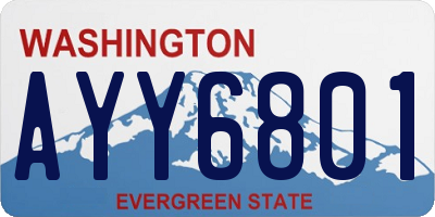 WA license plate AYY6801