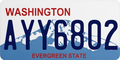 WA license plate AYY6802