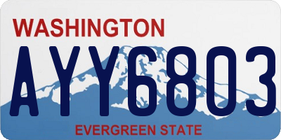 WA license plate AYY6803