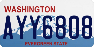 WA license plate AYY6808