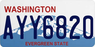 WA license plate AYY6820