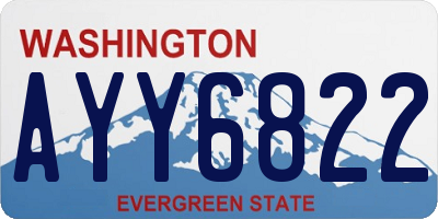 WA license plate AYY6822