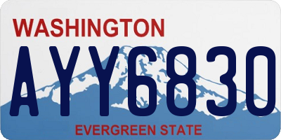 WA license plate AYY6830