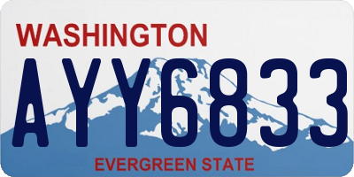 WA license plate AYY6833