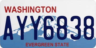 WA license plate AYY6838