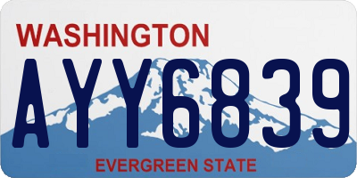 WA license plate AYY6839